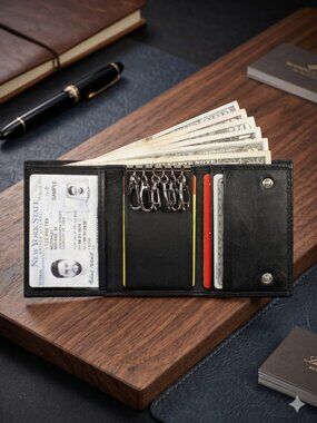 Genuine Leather Keychain Wallet